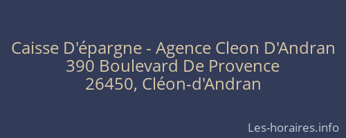 Caisse D'épargne - Agence Cleon D'Andran