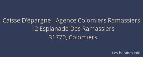 Caisse D'épargne - Agence Colomiers Ramassiers