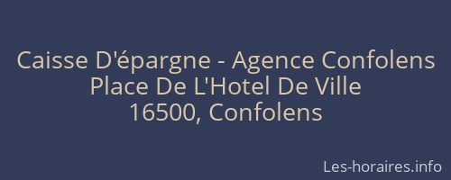 Caisse D'épargne - Agence Confolens