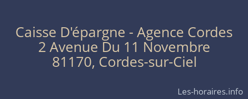Caisse D'épargne - Agence Cordes