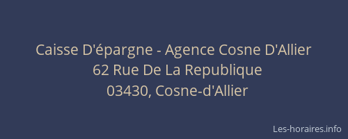 Caisse D'épargne - Agence Cosne D'Allier