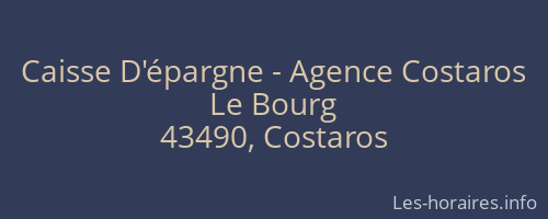 Caisse D'épargne - Agence Costaros