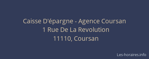 Caisse D'épargne - Agence Coursan