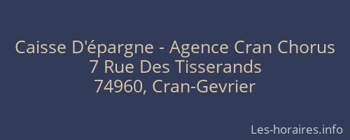 Caisse D'épargne - Agence Cran Chorus