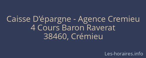 Caisse D'épargne - Agence Cremieu