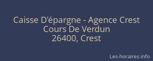 Caisse D'épargne - Agence Crest