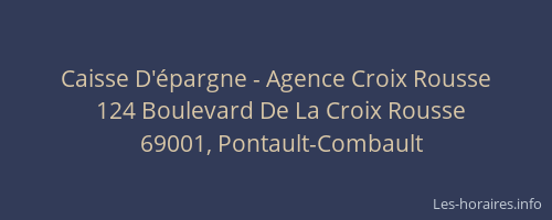 Caisse D'épargne - Agence Croix Rousse