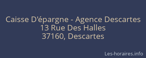 Caisse D'épargne - Agence Descartes