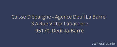 Caisse D'épargne - Agence Deuil La Barre