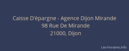 Caisse D'épargne - Agence Dijon Mirande