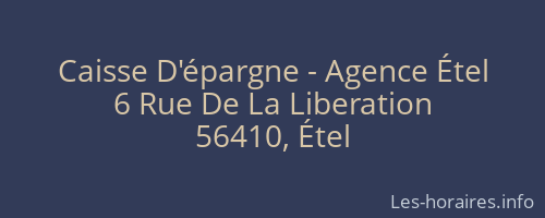 Caisse D'épargne - Agence Étel