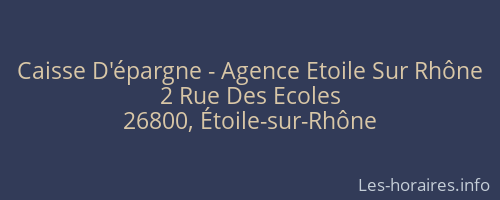 Caisse D'épargne - Agence Etoile Sur Rhône