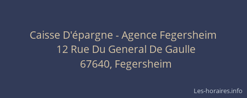 Caisse D'épargne - Agence Fegersheim