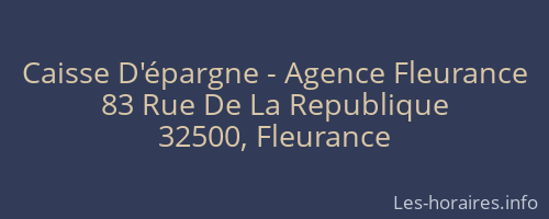Caisse D'épargne - Agence Fleurance