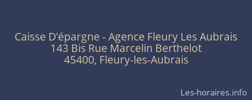 Caisse D'épargne - Agence Fleury Les Aubrais