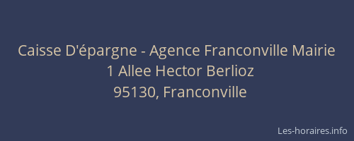 Caisse D'épargne - Agence Franconville Mairie