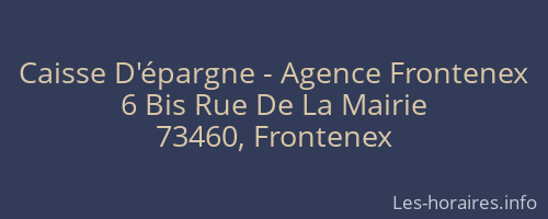 Caisse D'épargne - Agence Frontenex