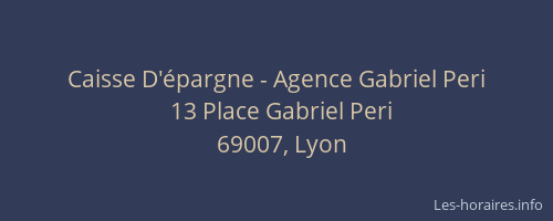 Caisse D'épargne - Agence Gabriel Peri