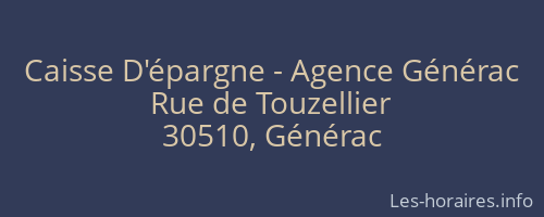 Caisse D'épargne - Agence Générac