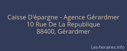 Caisse D'épargne - Agence Gérardmer