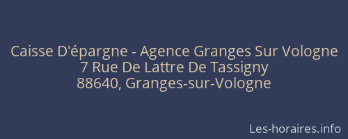 Caisse D'épargne - Agence Granges Sur Vologne