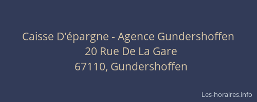 Caisse D'épargne - Agence Gundershoffen