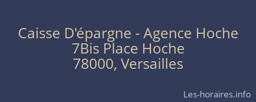 Caisse D'épargne - Agence Hoche