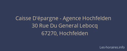 Caisse D'épargne - Agence Hochfelden