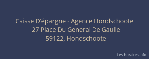 Caisse D'épargne - Agence Hondschoote