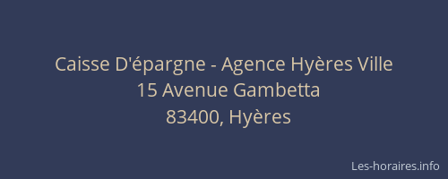Caisse D'épargne - Agence Hyères Ville