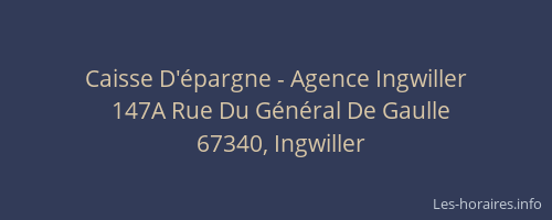 Caisse D'épargne - Agence Ingwiller