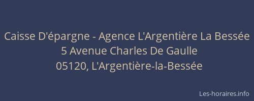 Caisse D'épargne - Agence L'Argentière La Bessée