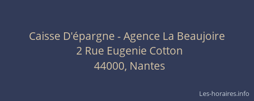 Caisse D'épargne - Agence La Beaujoire