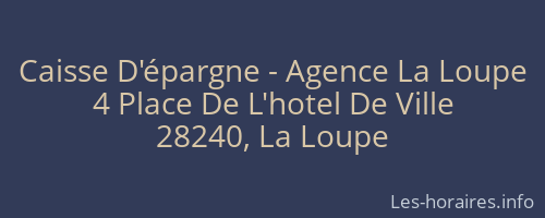 Caisse D'épargne - Agence La Loupe