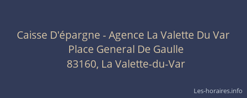 Caisse D'épargne - Agence La Valette Du Var