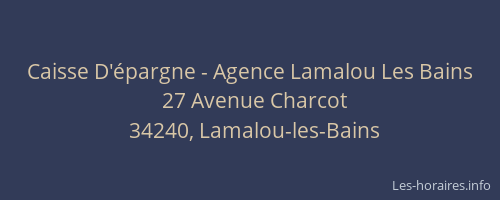 Caisse D'épargne - Agence Lamalou Les Bains
