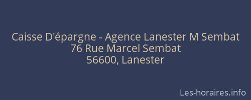 Caisse D'épargne - Agence Lanester M Sembat
