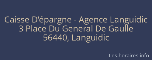Caisse D'épargne - Agence Languidic