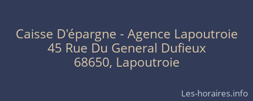 Caisse D'épargne - Agence Lapoutroie