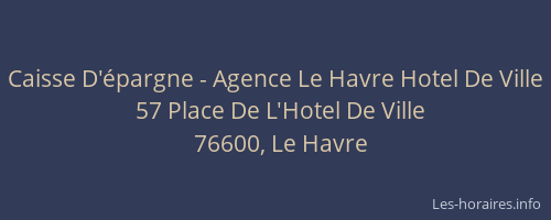 Caisse D'épargne - Agence Le Havre Hotel De Ville