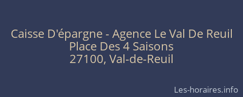 Caisse D'épargne - Agence Le Val De Reuil