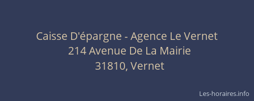 Caisse D'épargne - Agence Le Vernet