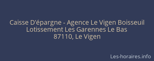 Caisse D'épargne - Agence Le Vigen Boisseuil