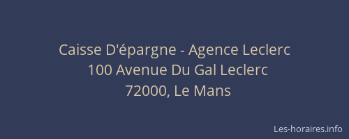 Caisse D'épargne - Agence Leclerc