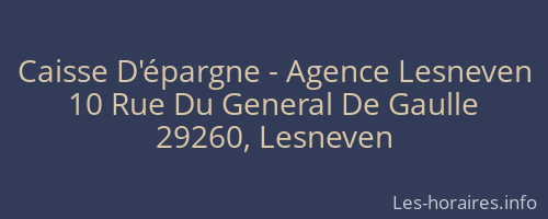 Caisse D'épargne - Agence Lesneven