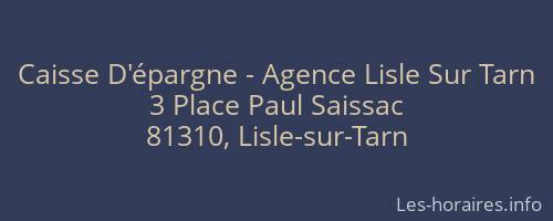 Caisse D'épargne - Agence Lisle Sur Tarn