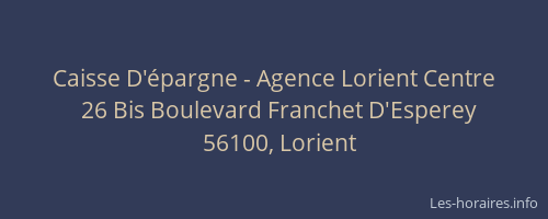 Caisse D'épargne - Agence Lorient Centre