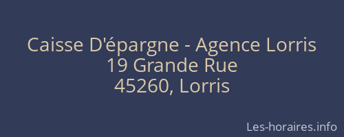 Caisse D'épargne - Agence Lorris