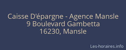 Caisse D'épargne - Agence Mansle