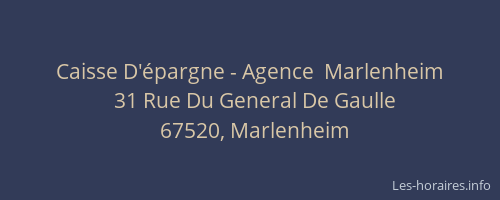 Caisse D'épargne - Agence  Marlenheim
